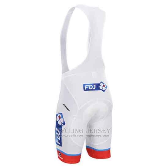 2015 Cycling Jersey FDJ White and Blue Short Sleeve and Bib Short